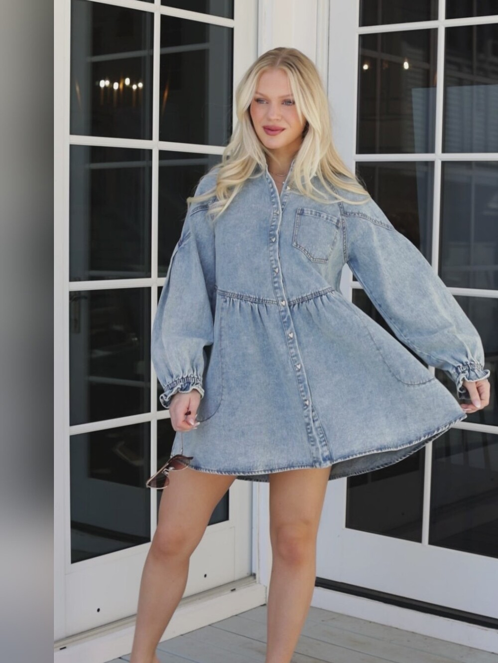 NWT Loving Detail Denim Mini Dress, Charming Heart Buttons Sz 1x Msrp $89.99